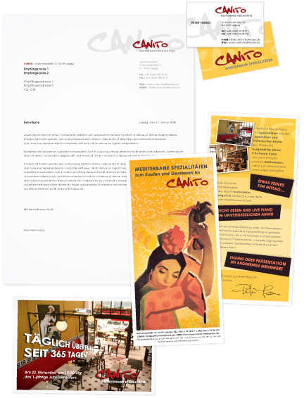 Druckerzeugnisse f&uuml;r CANITO - Mediterrane Spezialit&auml;ten